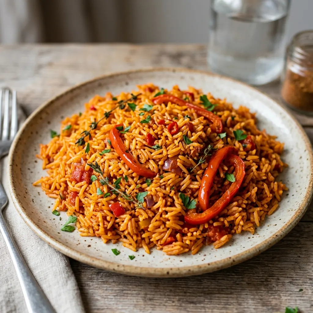 Jollof rice (riz nigérian à la tomate et au piment)