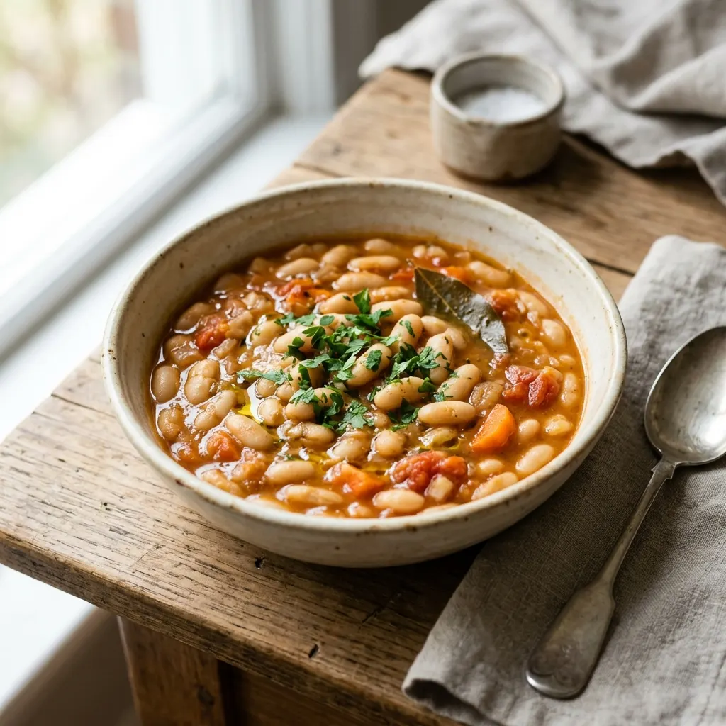 Feijão guisado (haricots blancs mijotés à la portugaise)