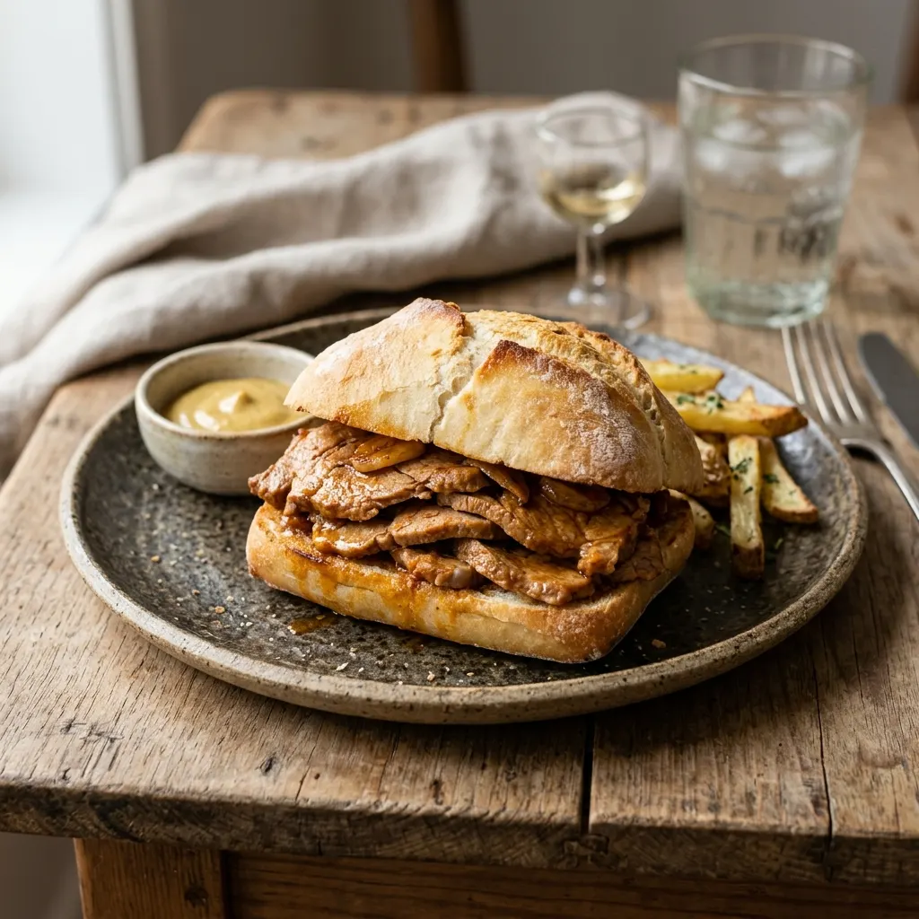 Bifanas (sandwichs portugais au porc mariné à l'ail)