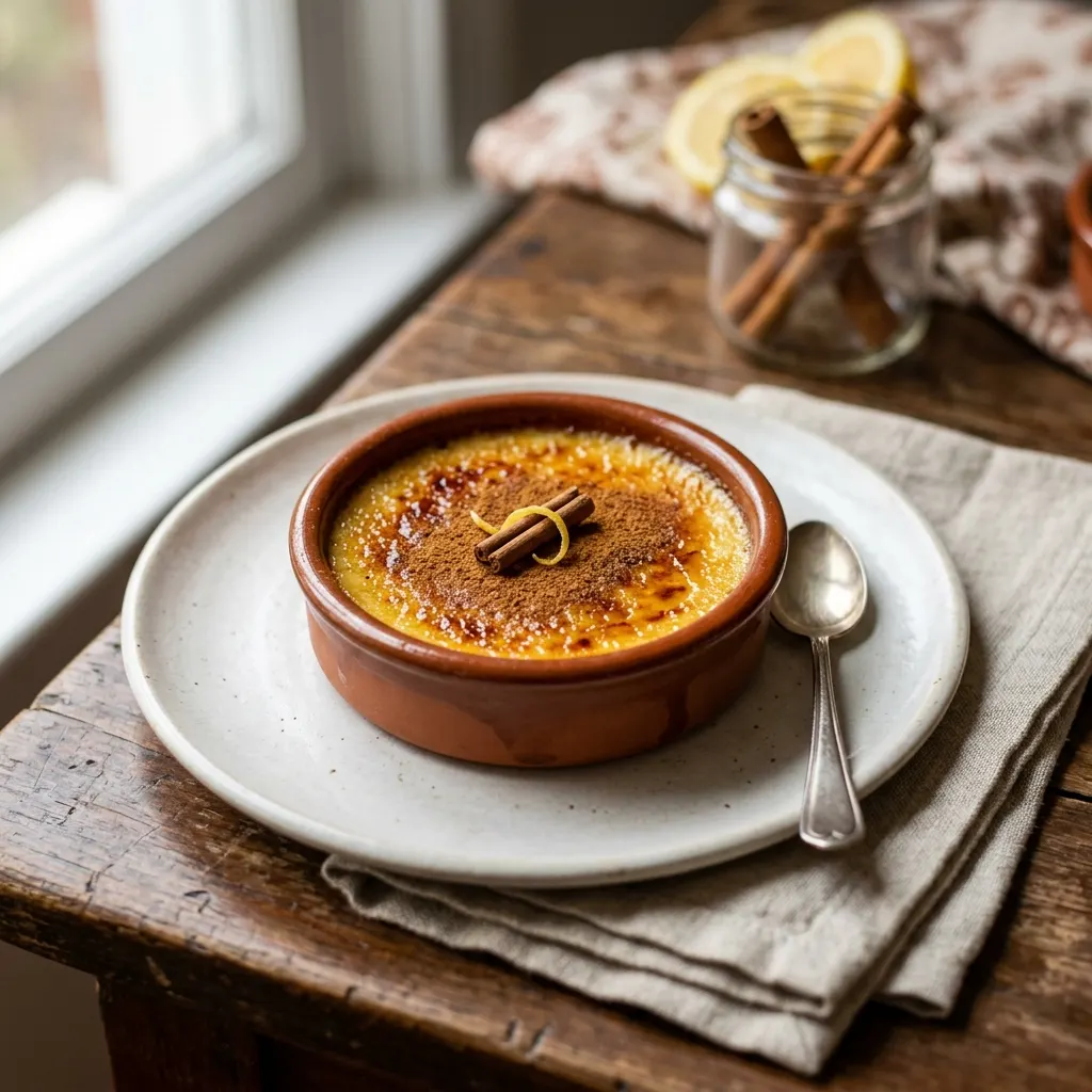 Leite-creme (crème brûlée portugaise à la cannelle)