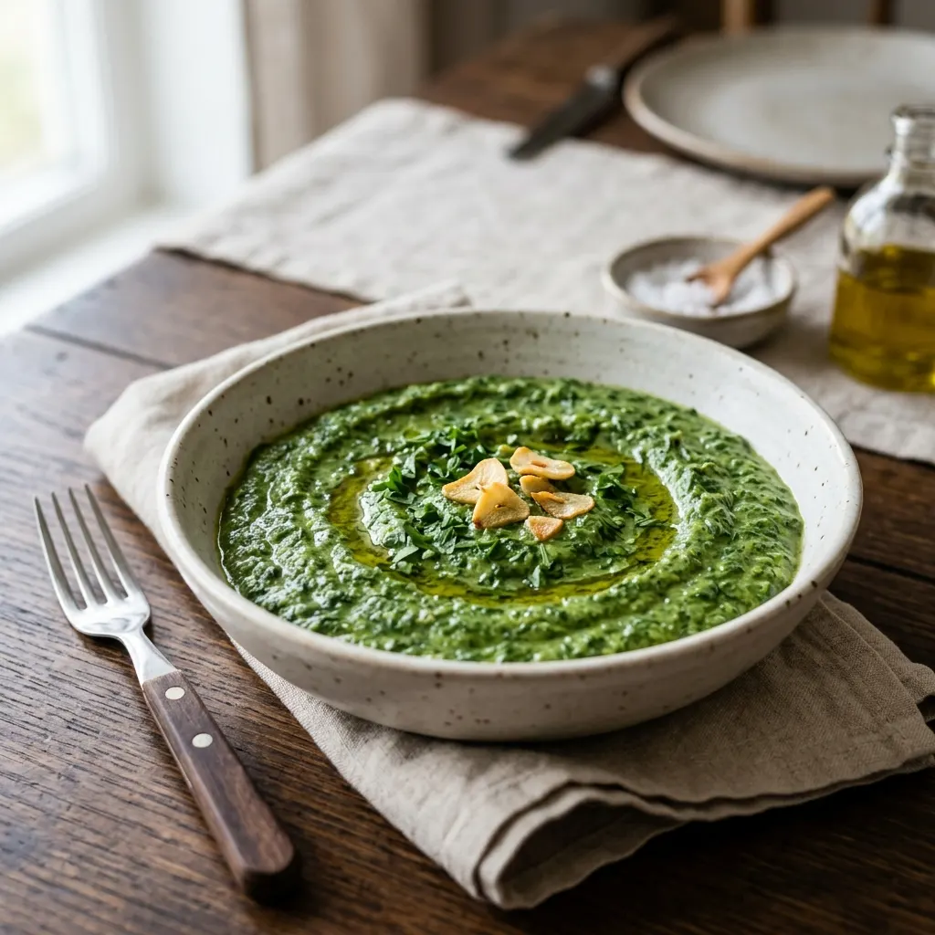 Esparregado (purée portugaise d'épinards à l'ail)