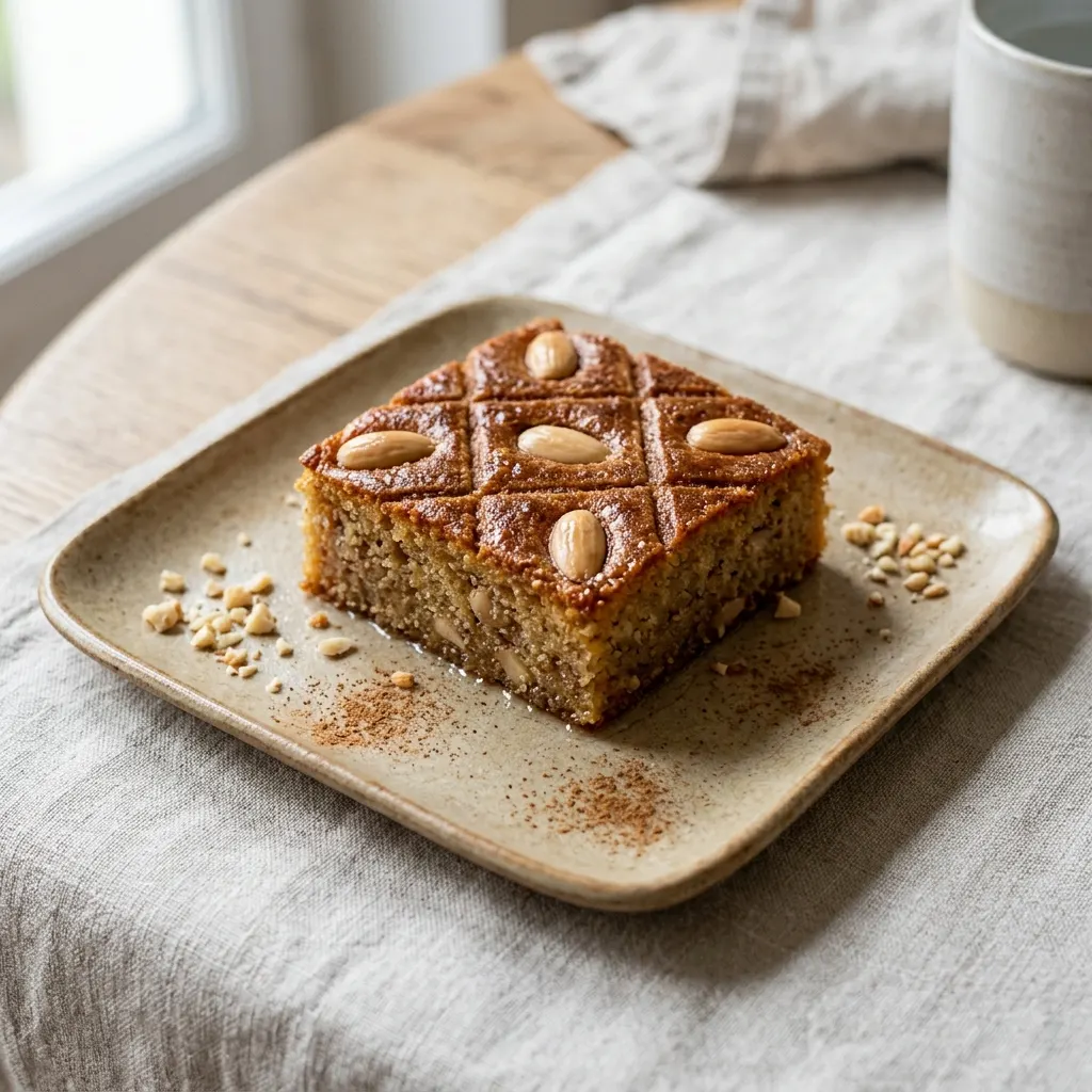 Kalb el louz (gâteau algérien de semoule aux amandes au sirop)