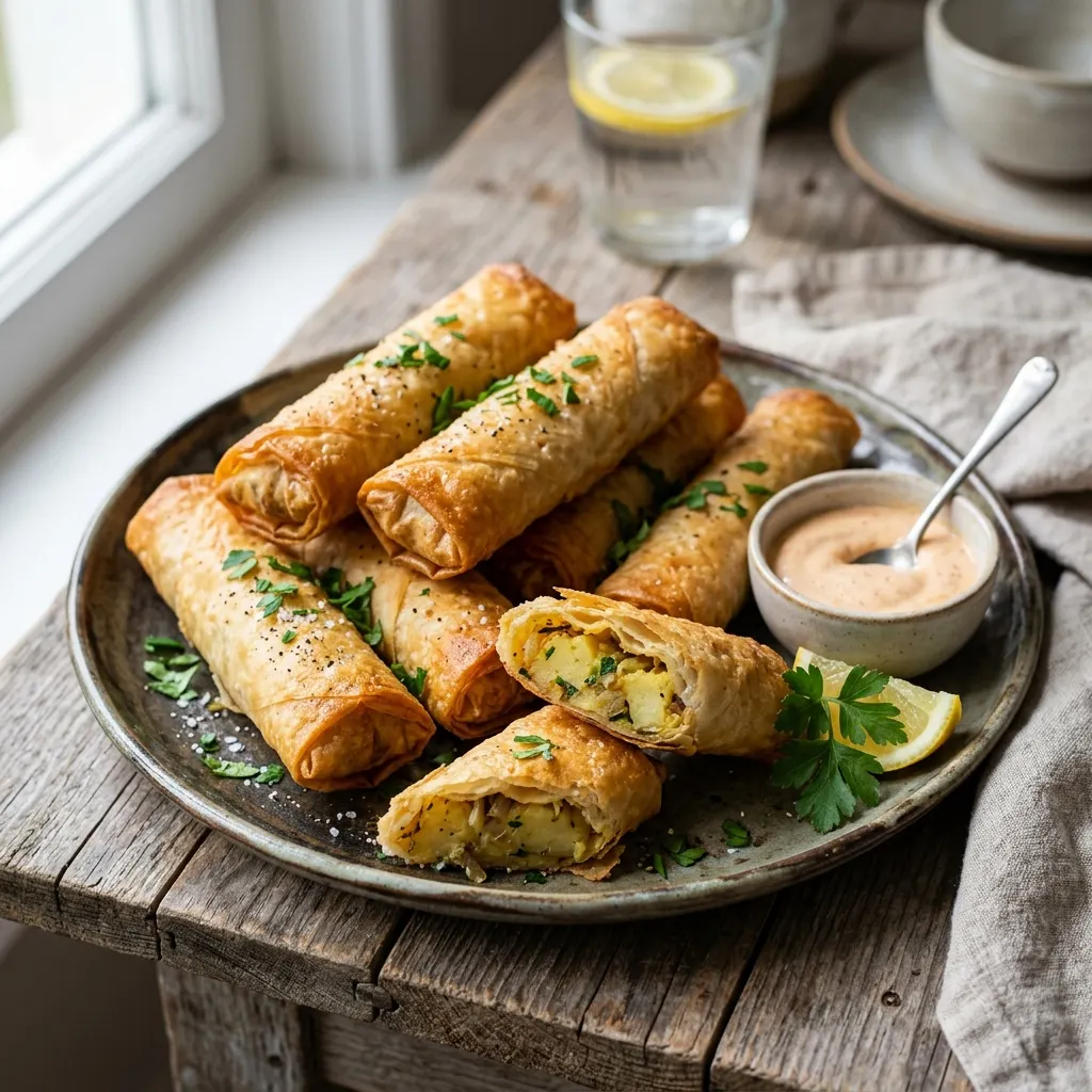Bourek aux pommes de terre (rouleaux algériens à la feuille de brick)