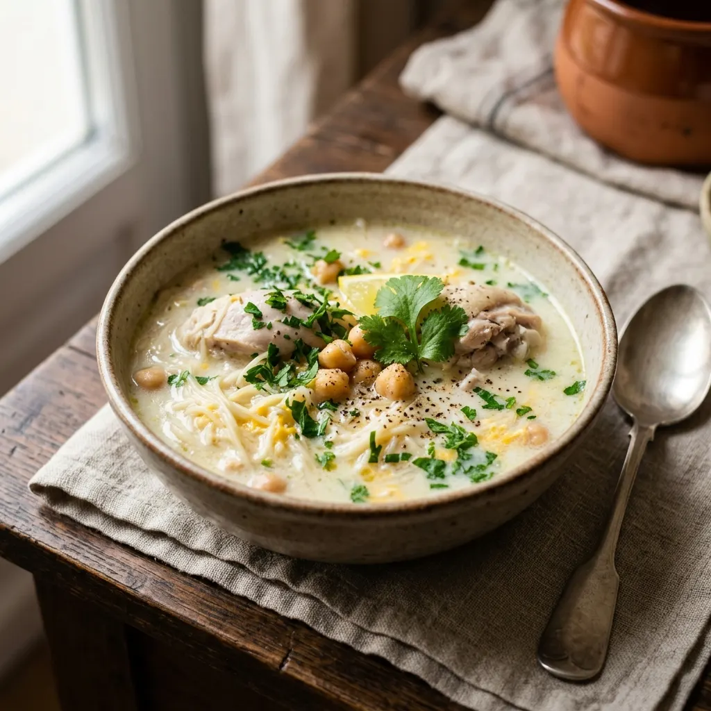 Chorba beida (soupe algérienne blanche au poulet et aux vermicelles)