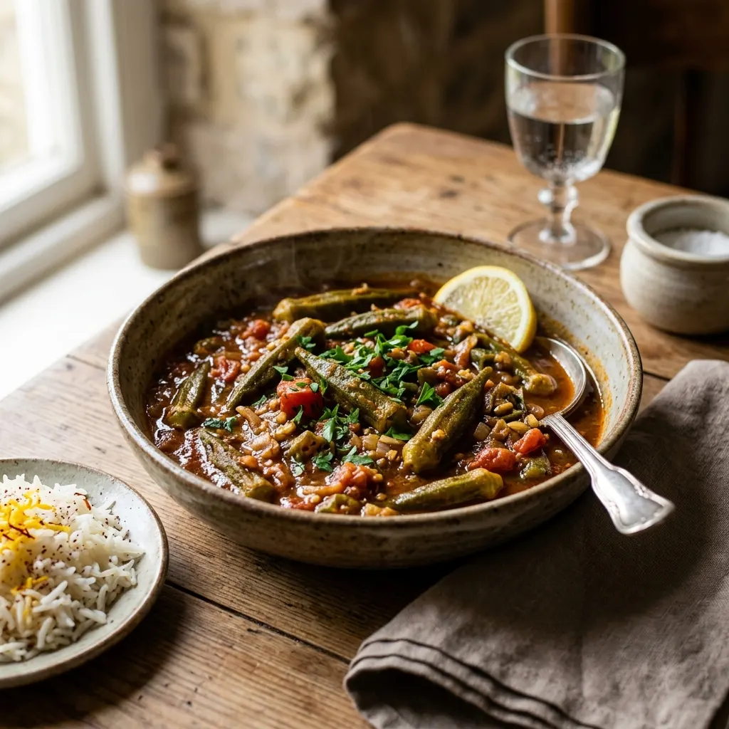 Bamia (ragoût irakien de gombos à la tomate et au citron)