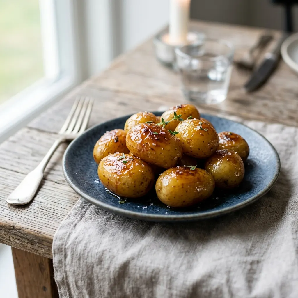 Brunede kartofler (pommes de terre danoises caramélisées au sucre)