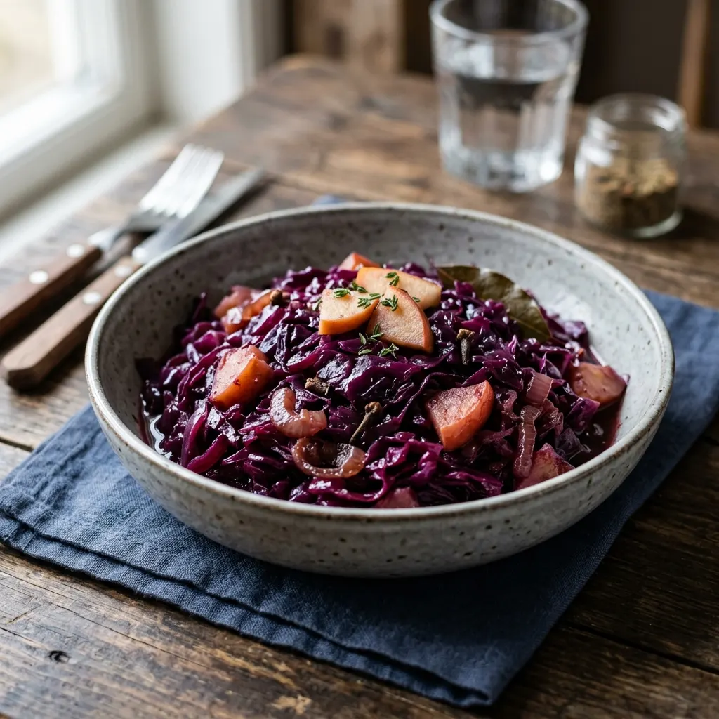 Rødkål (chou rouge danois braisé au vinaigre et à la pomme)