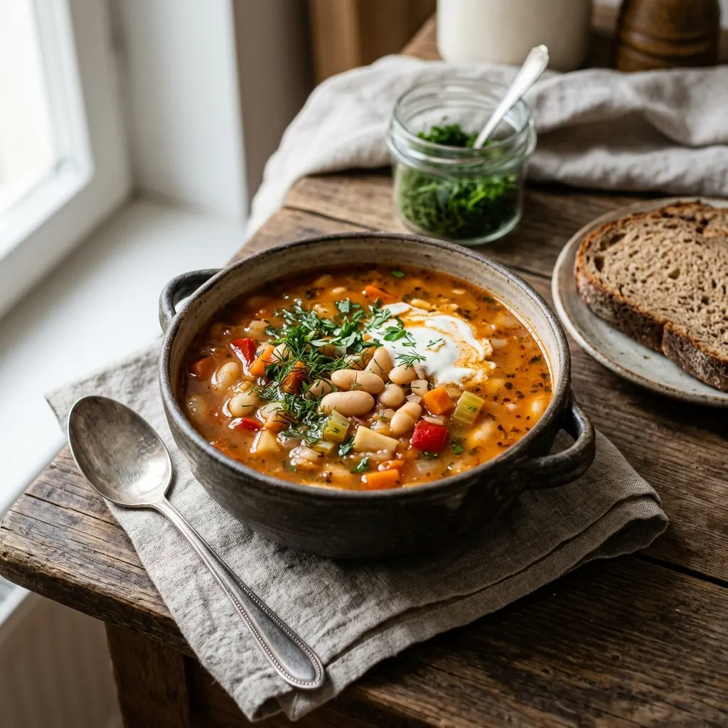 Ciorbă de fasole (soupe roumaine aigre aux haricots blancs)