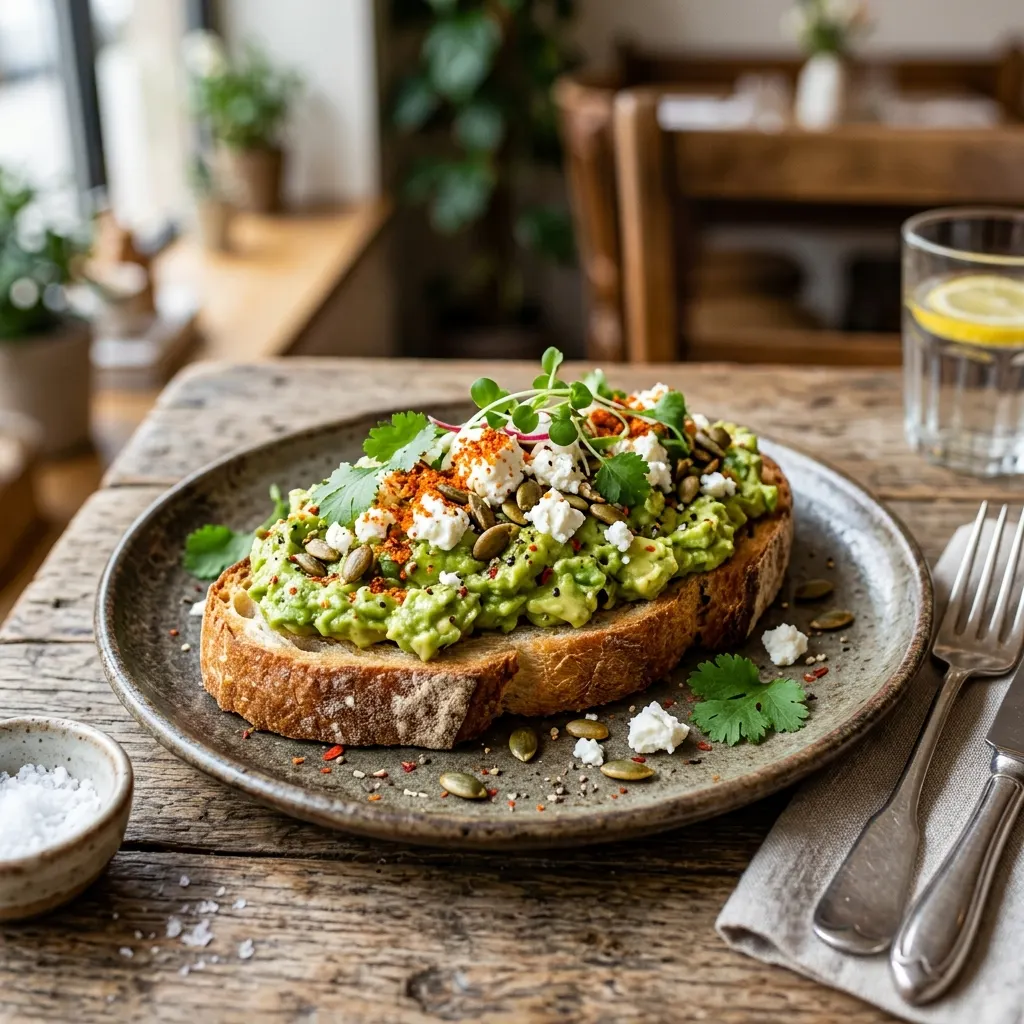 Avocado smash (tartine australienne à l'avocat écrasé et à la feta)