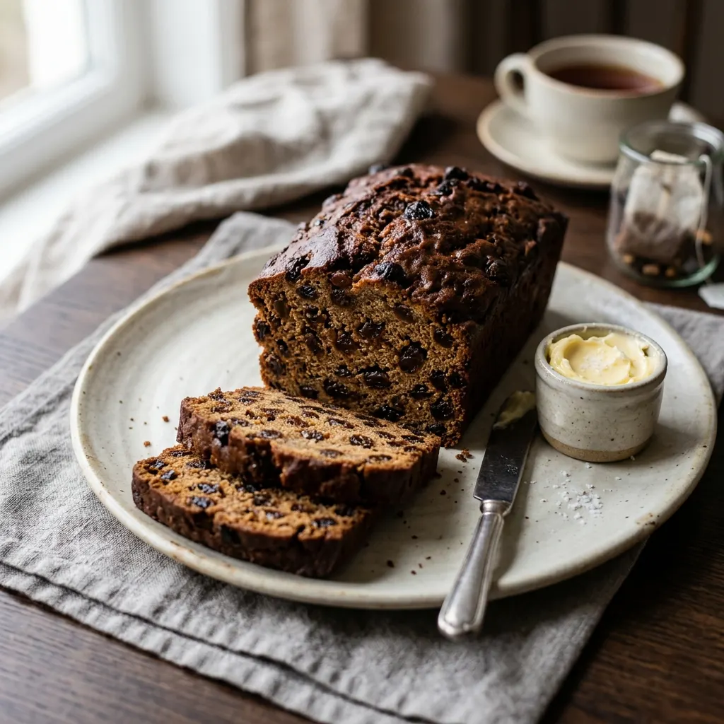 Barmbrack (cake irlandais aux raisins macérés dans le thé)