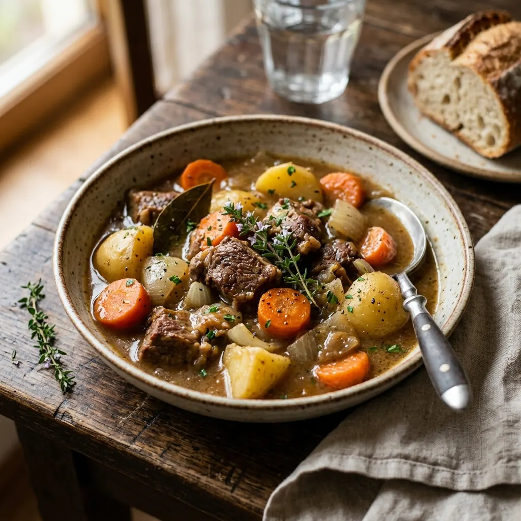 Irish stew (ragoût irlandais de mouton aux pommes de terre)