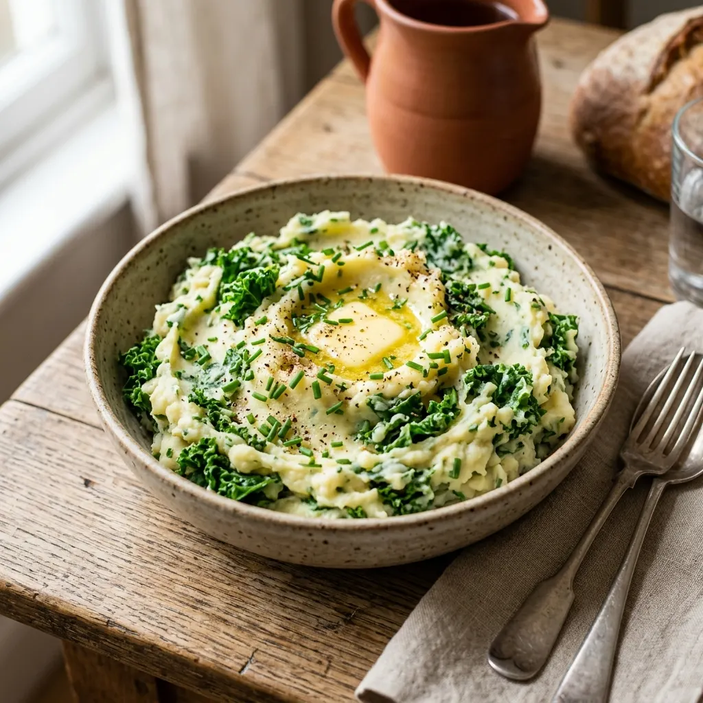 Colcannon (purée irlandaise au chou vert et à la ciboulette)
