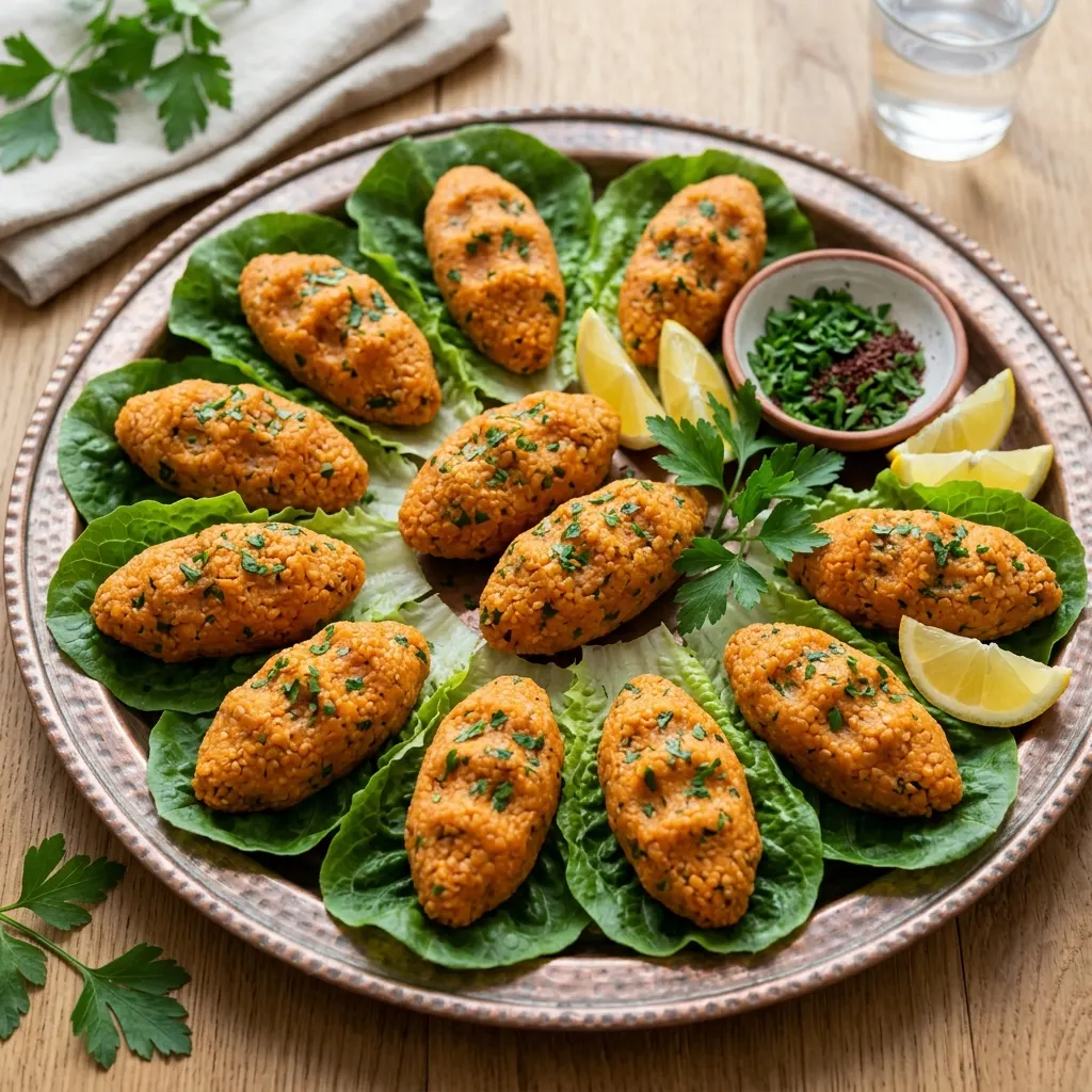 Mercimek köftesi (boulettes turques de lentilles corail et de boulgour, à froid)
