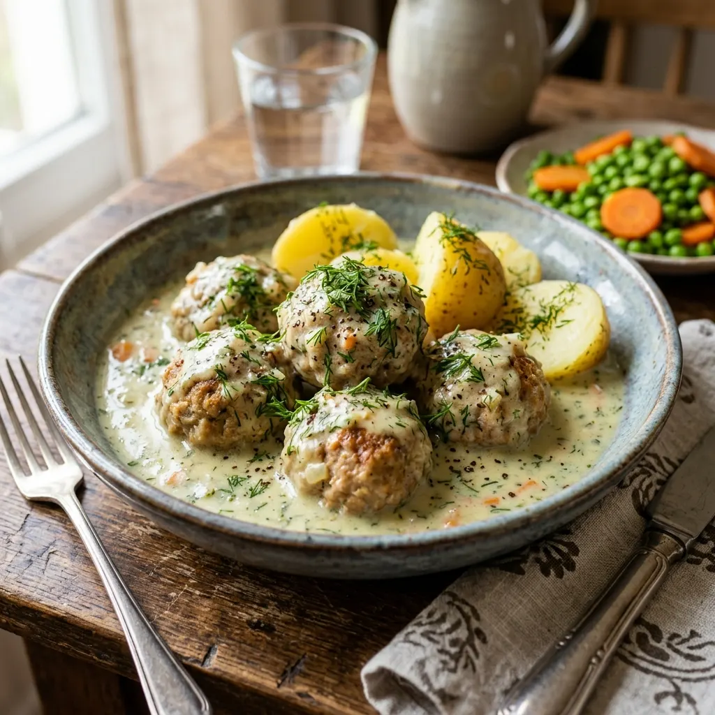 Pulpety w sosie koperkowym (boulettes polonaises à la sauce à l'aneth)