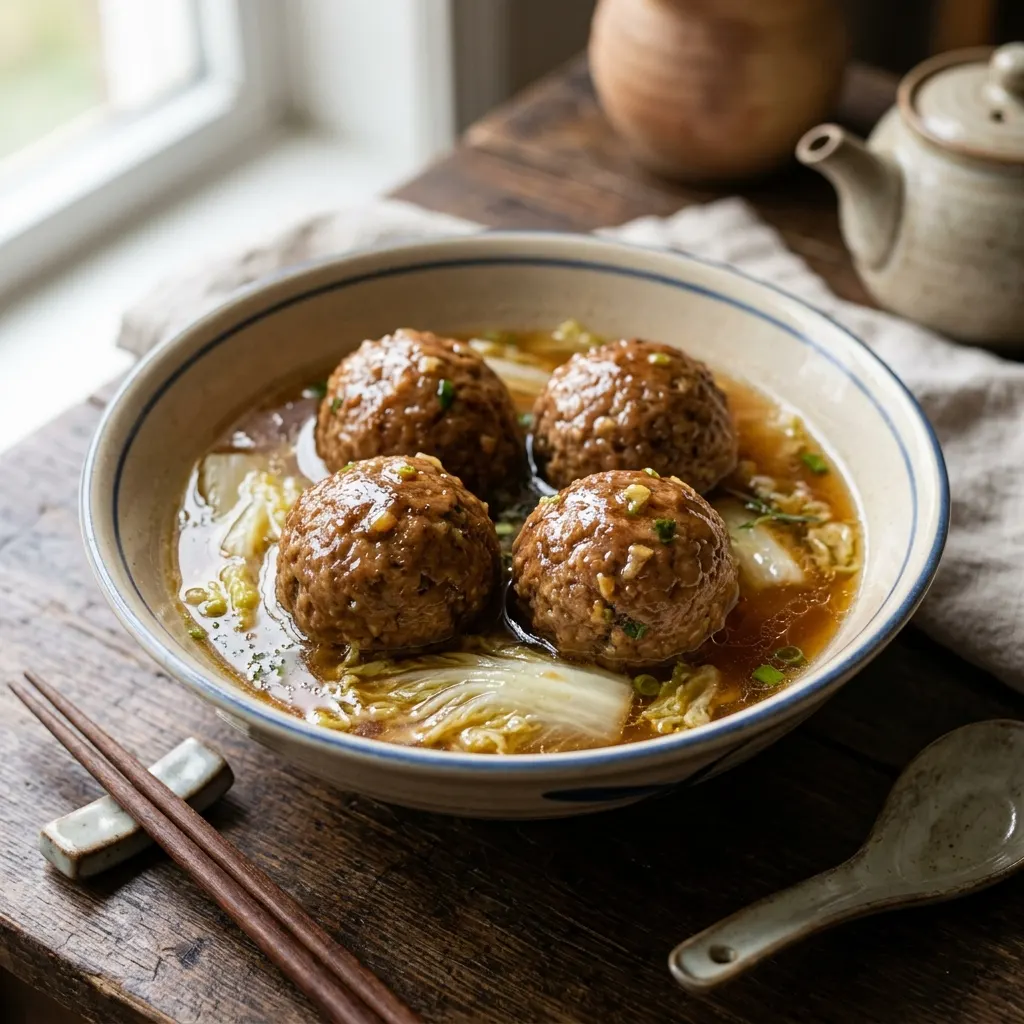 Shizitou (boulettes tête de lion, grosses boulettes de porc chinoises braisées au chou)