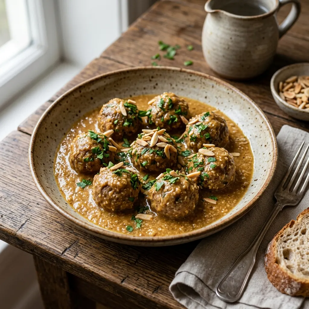 Albóndigas en salsa (boulettes espagnoles en sauce aux amandes et au vin blanc)