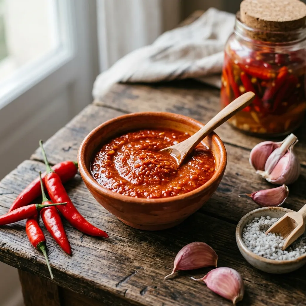 Sauce piquante fermentée (piments lactofermentés)