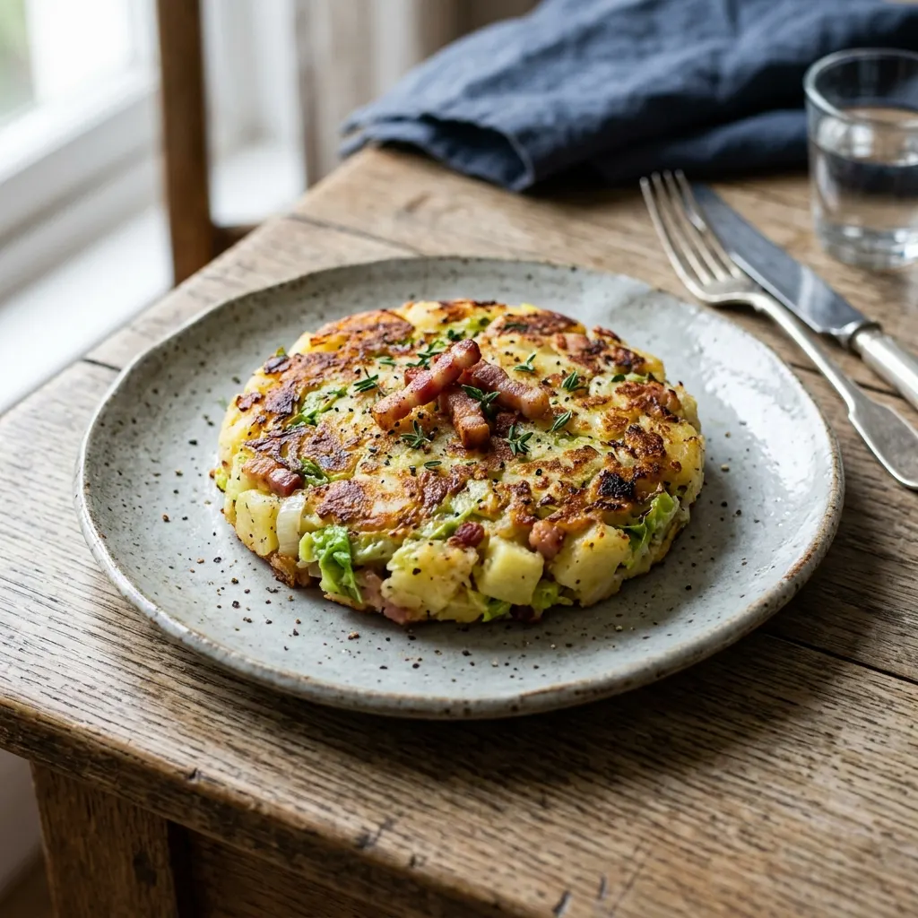 Bubble and squeak (galette anglaise de pommes de terre et de chou)