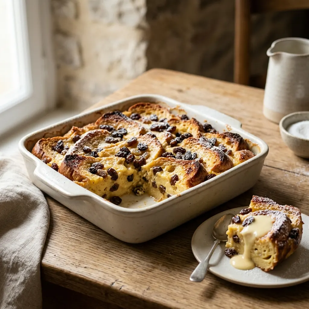 Bread and butter pudding (pudding anglais au pain rassis)