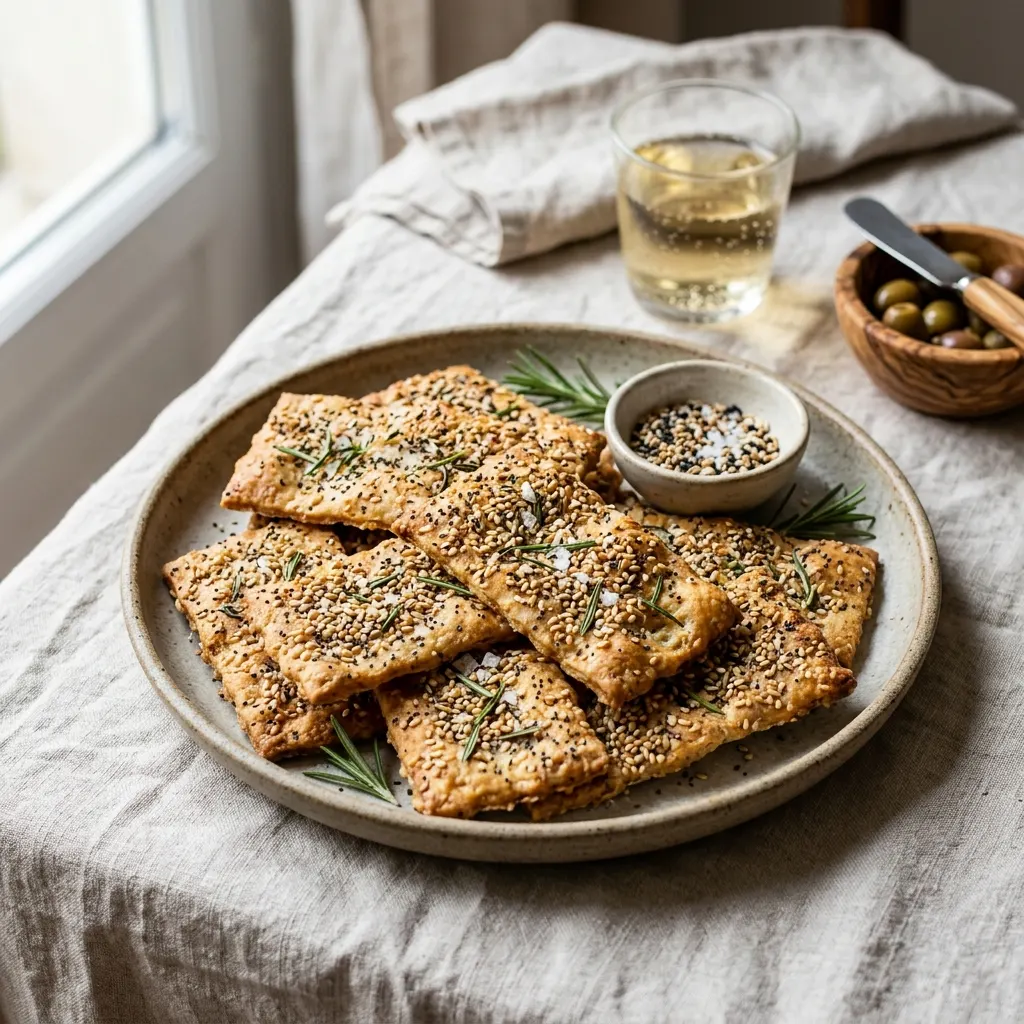 Crackers au levain aux graines