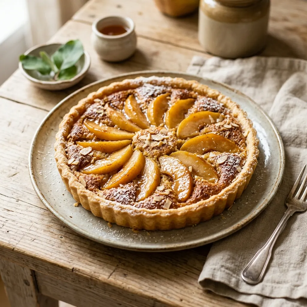Tarte aux coings et aux amandes