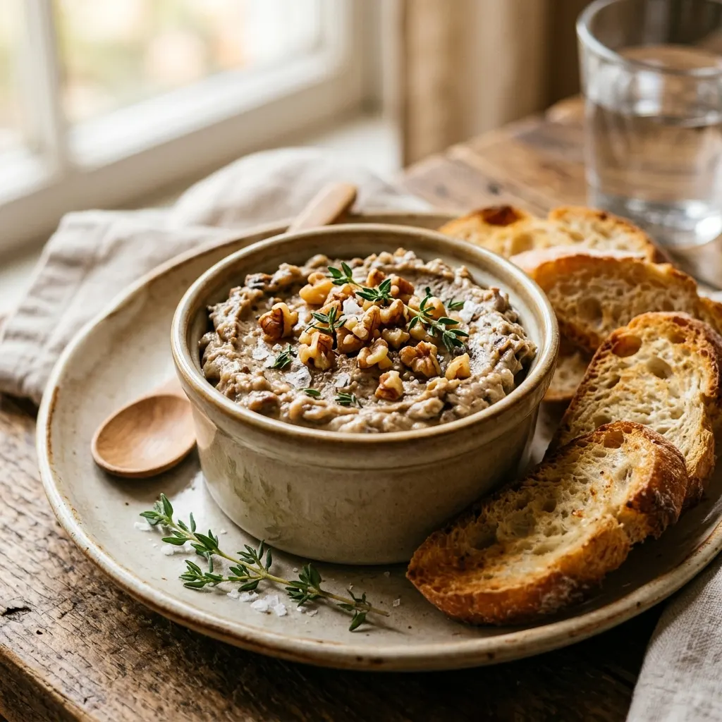 Rillettes de champignons aux noix