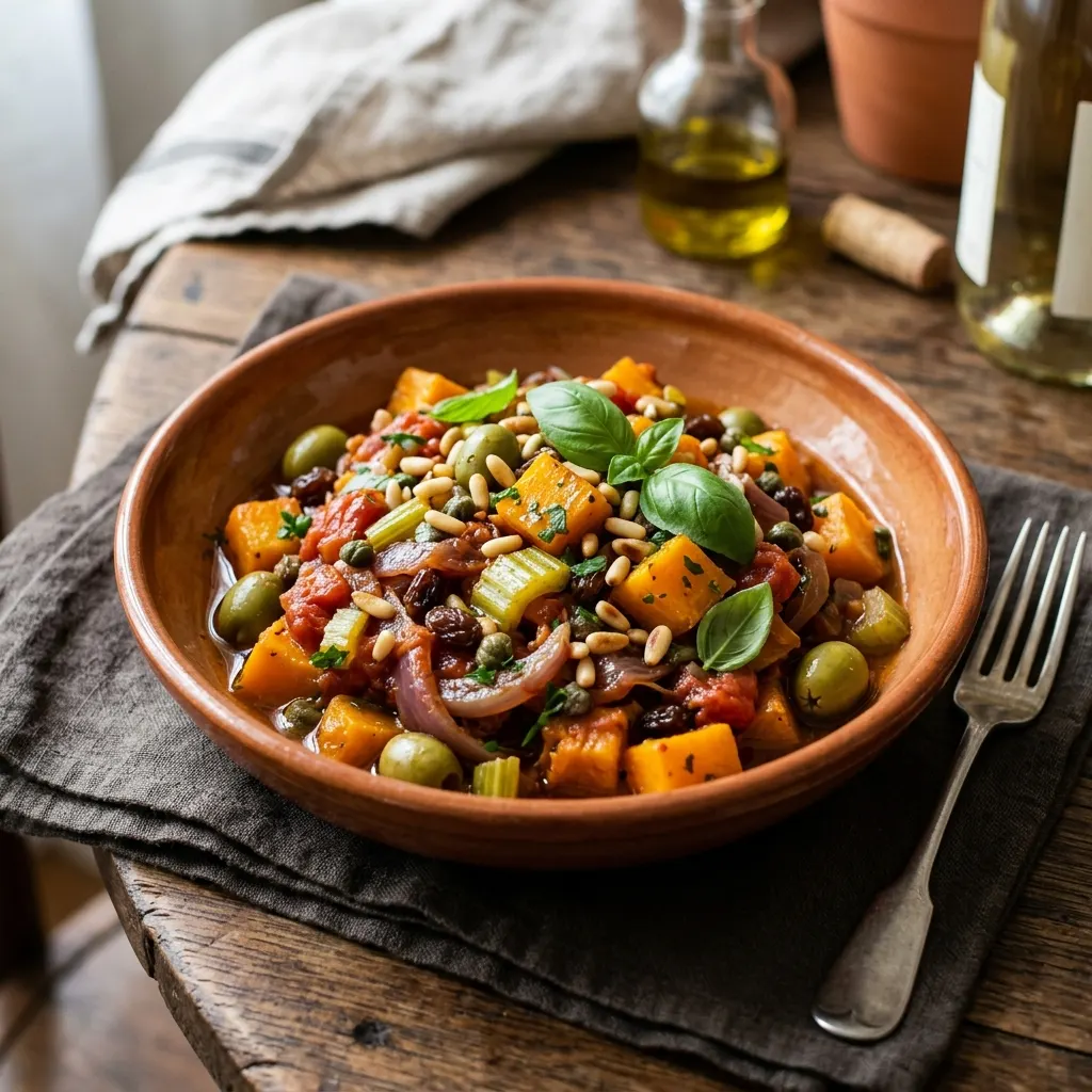 Caponata di zucca (caponata de courge à l'aigre-douce)