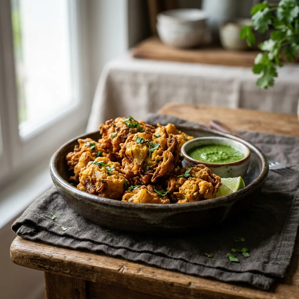 Pakoras d'oignon et de chou-fleur