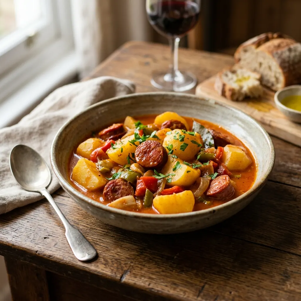 Patatas a la riojana (pommes de terre au chorizo et au paprika fumé)