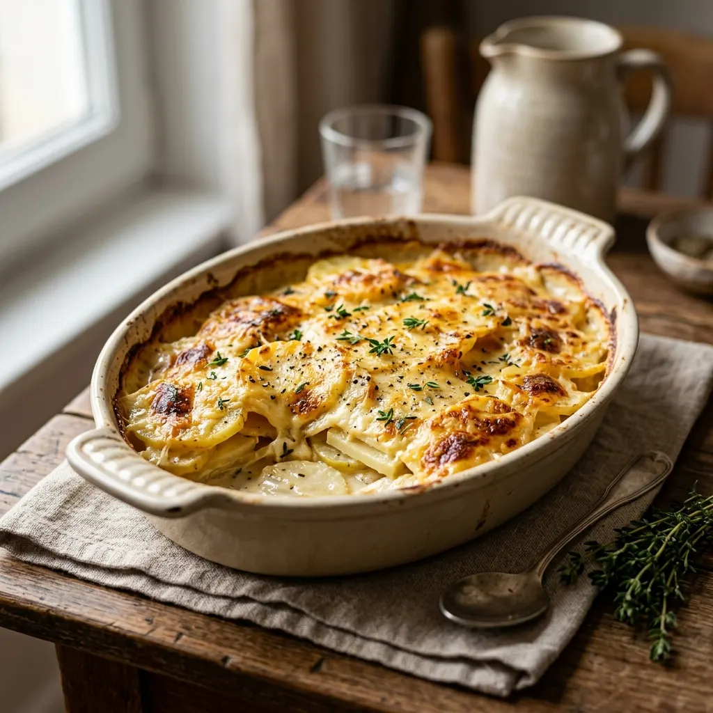 Gratin de panais et de pommes de terre au comté