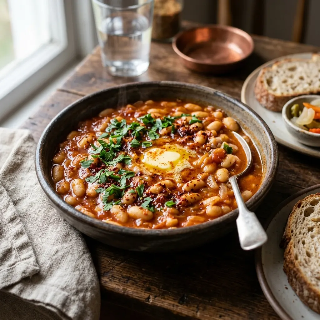Kuru fasulye (haricots secs turcs à la tomate et au beurre)