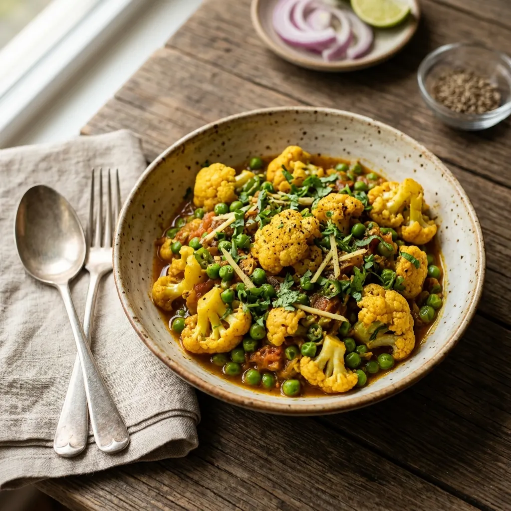 Gobi matar (chou-fleur et petits pois au masala)