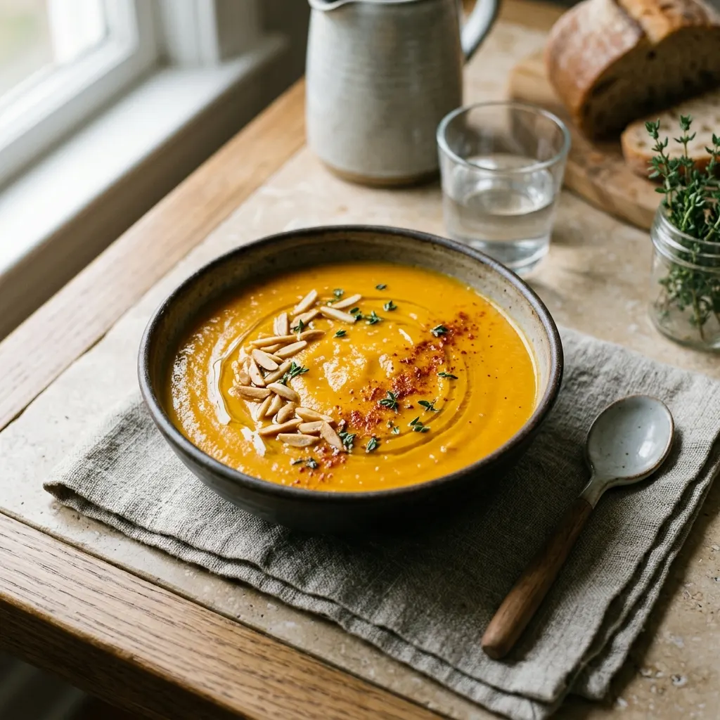 Crema de calabaza asada (velouté espagnol de courge rôtie au paprika fumé)