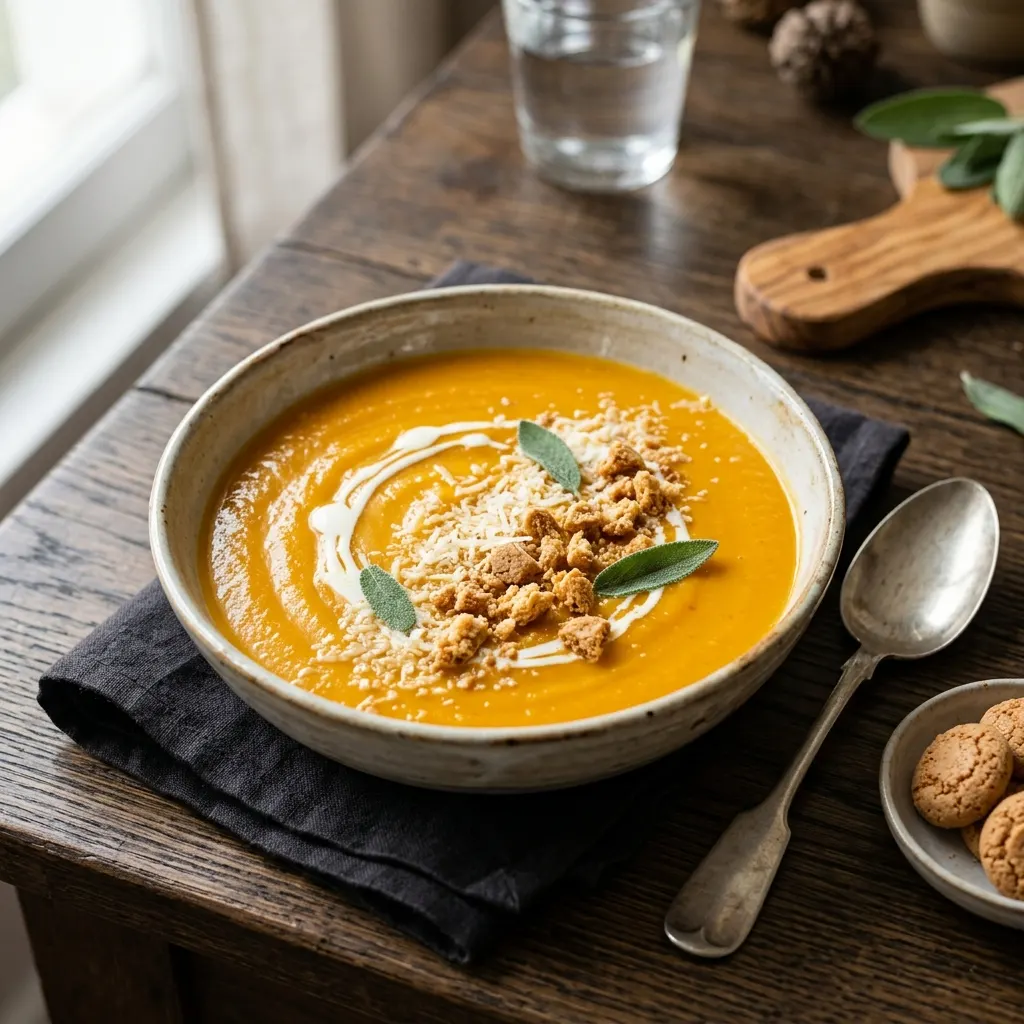 Crema di zucca mantovana (velouté de courge aux amaretti de Mantoue)