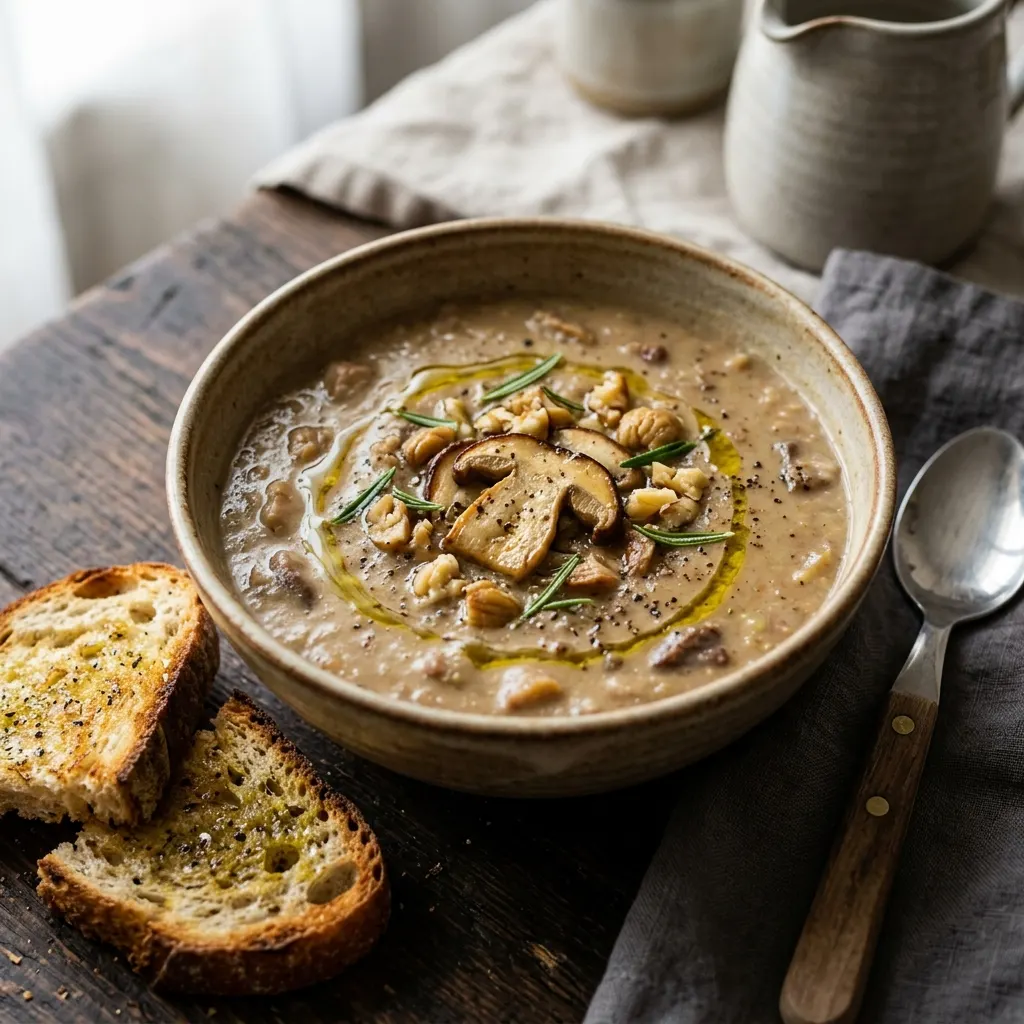 Zuppa di castagne e porcini (soupe toscane de châtaignes et de cèpes)
