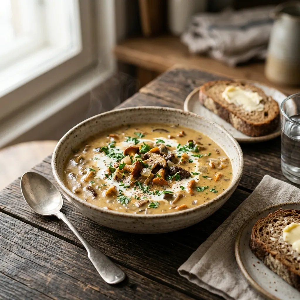 Sienikeitto (soupe finlandaise aux champignons à la crème)