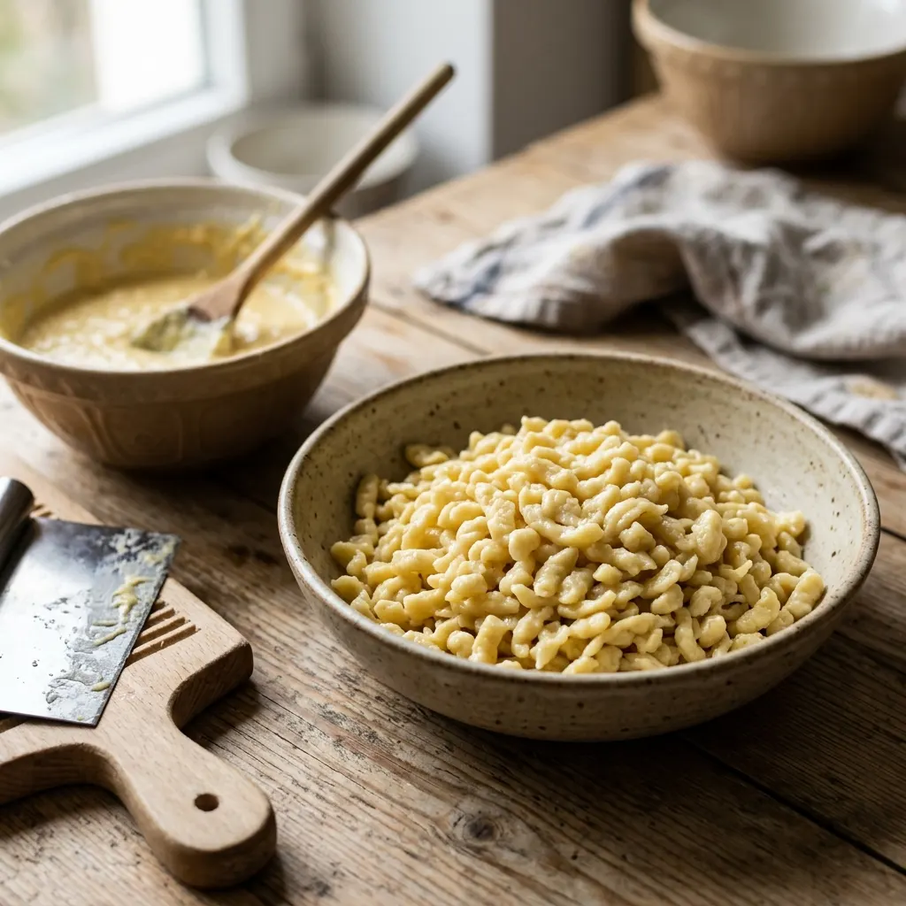 Spätzle maison (petites pâtes souabes à l'œuf)