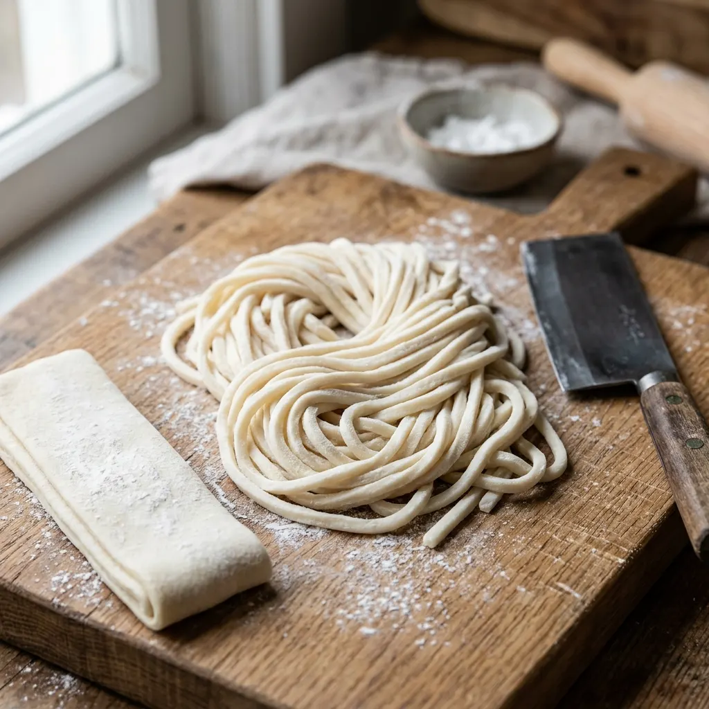 Udon maison (nouilles japonaises épaisses au blé)