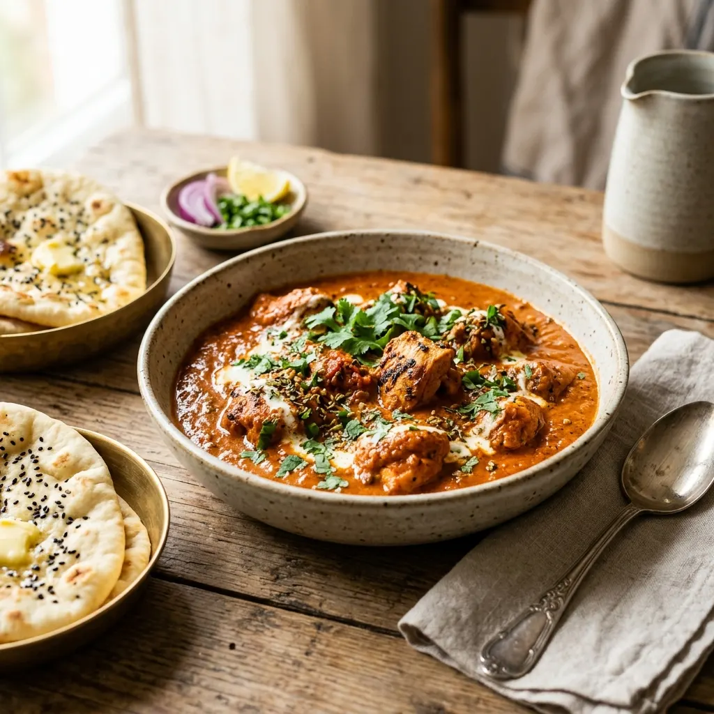 Murgh makhani (poulet au beurre indien, sauce tomate et crème)
