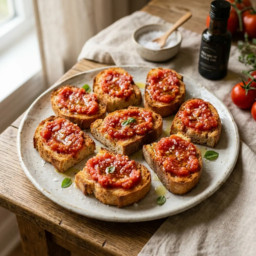 Pan con tomate (pain catalan frotté à la tomate et à l'ail)