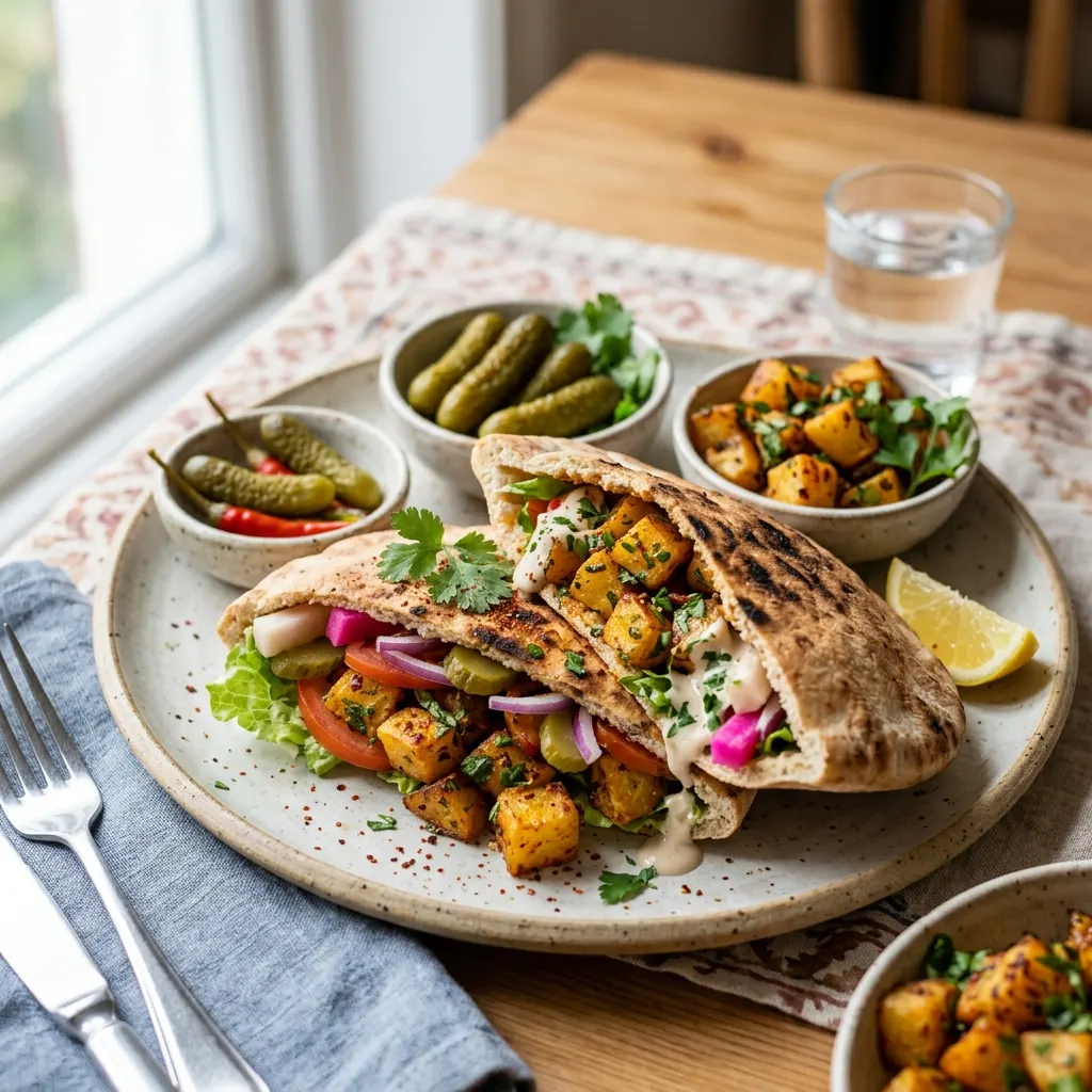 Batata harra en pita (pommes de terre libanaises à la coriandre, à l'ail et au piment)