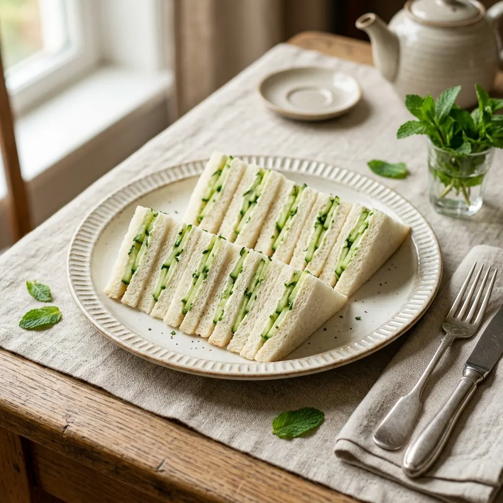 Cucumber sandwiches (sandwichs fins au concombre, à l'anglaise)
