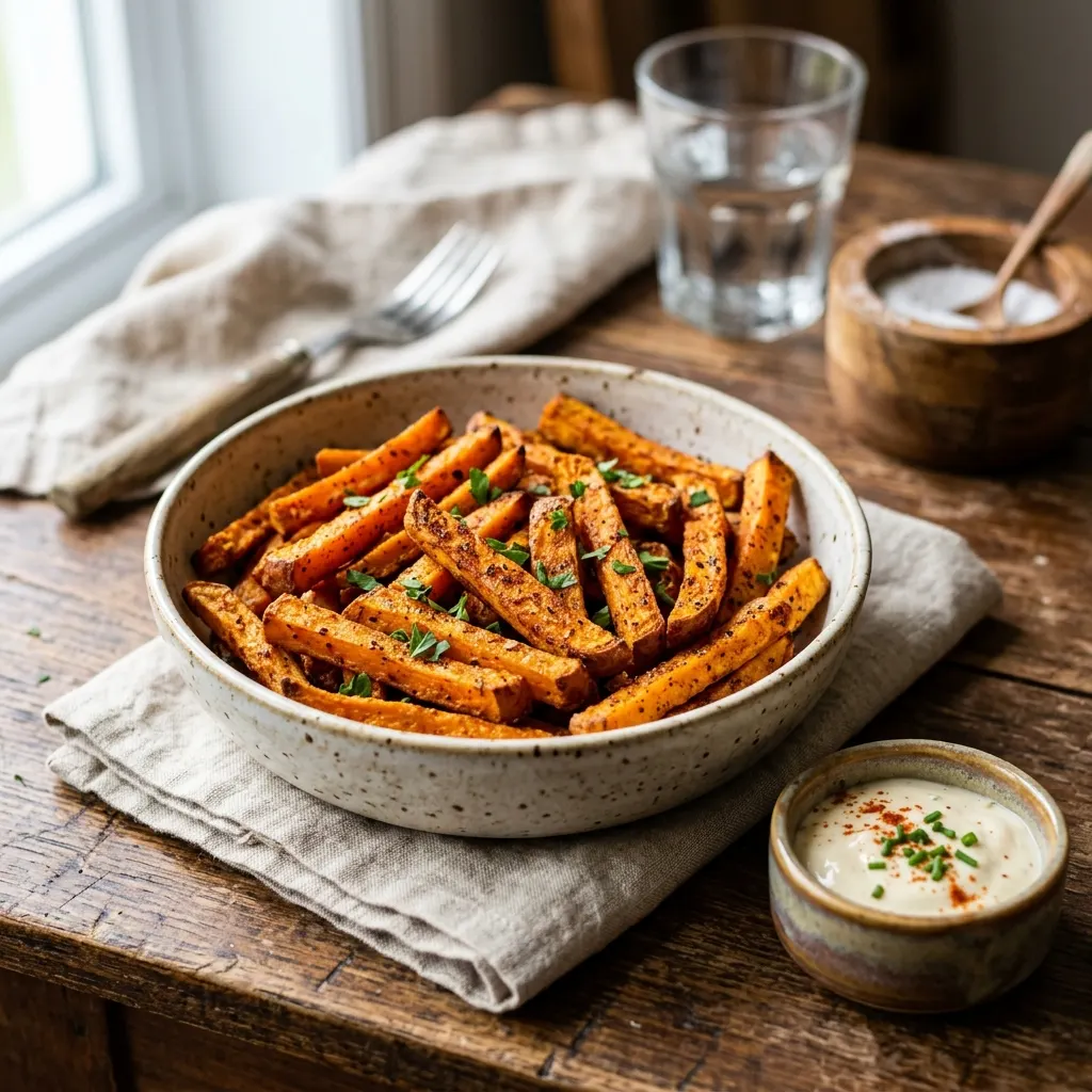 Frites de patate douce au four