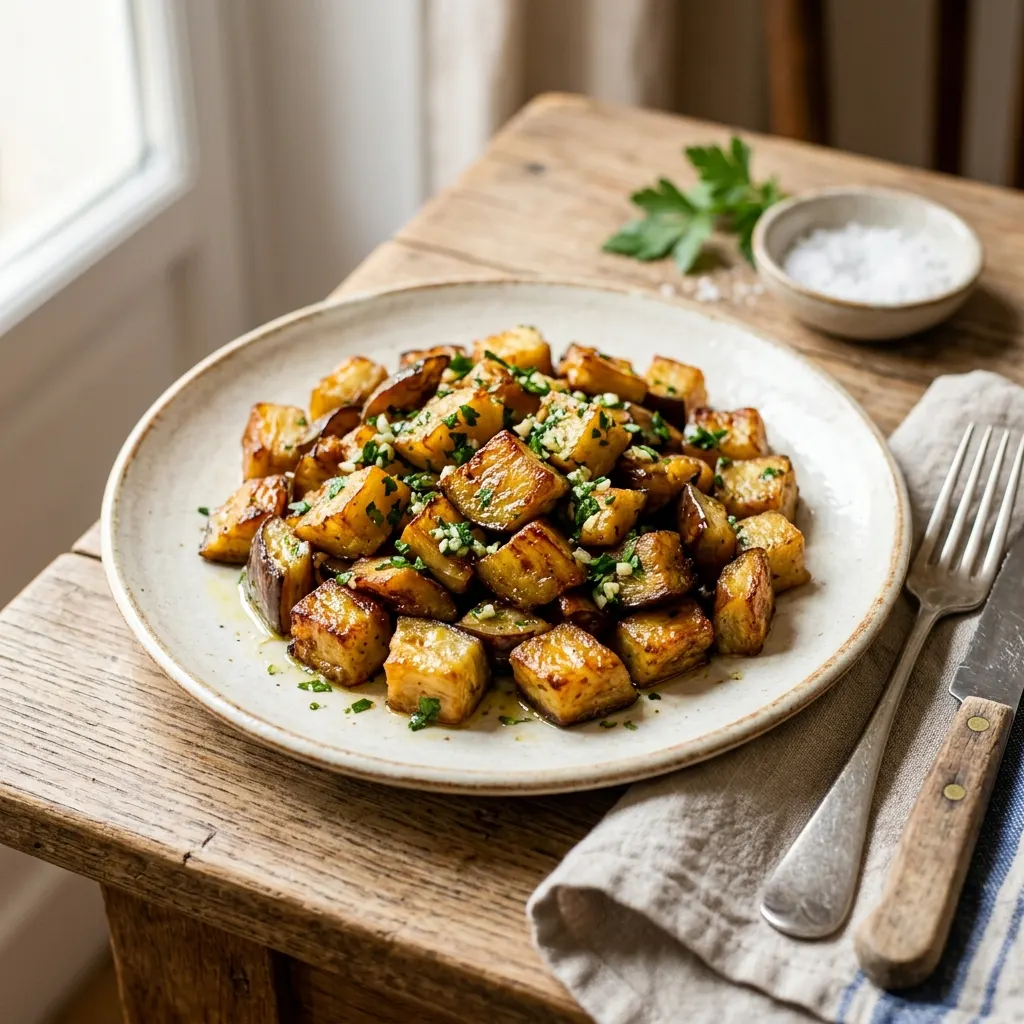 Aubergines façon cèpes en persillade