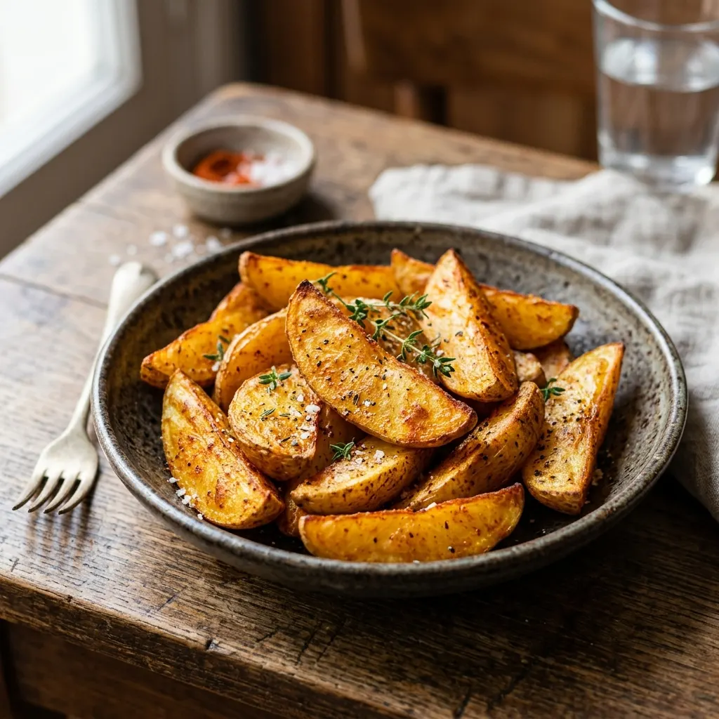 Potato wedges (quartiers de pomme de terre rôtis au paprika)