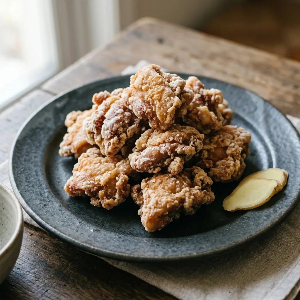 Karaage (poulet frit japonais mariné au soja et au gingembre)