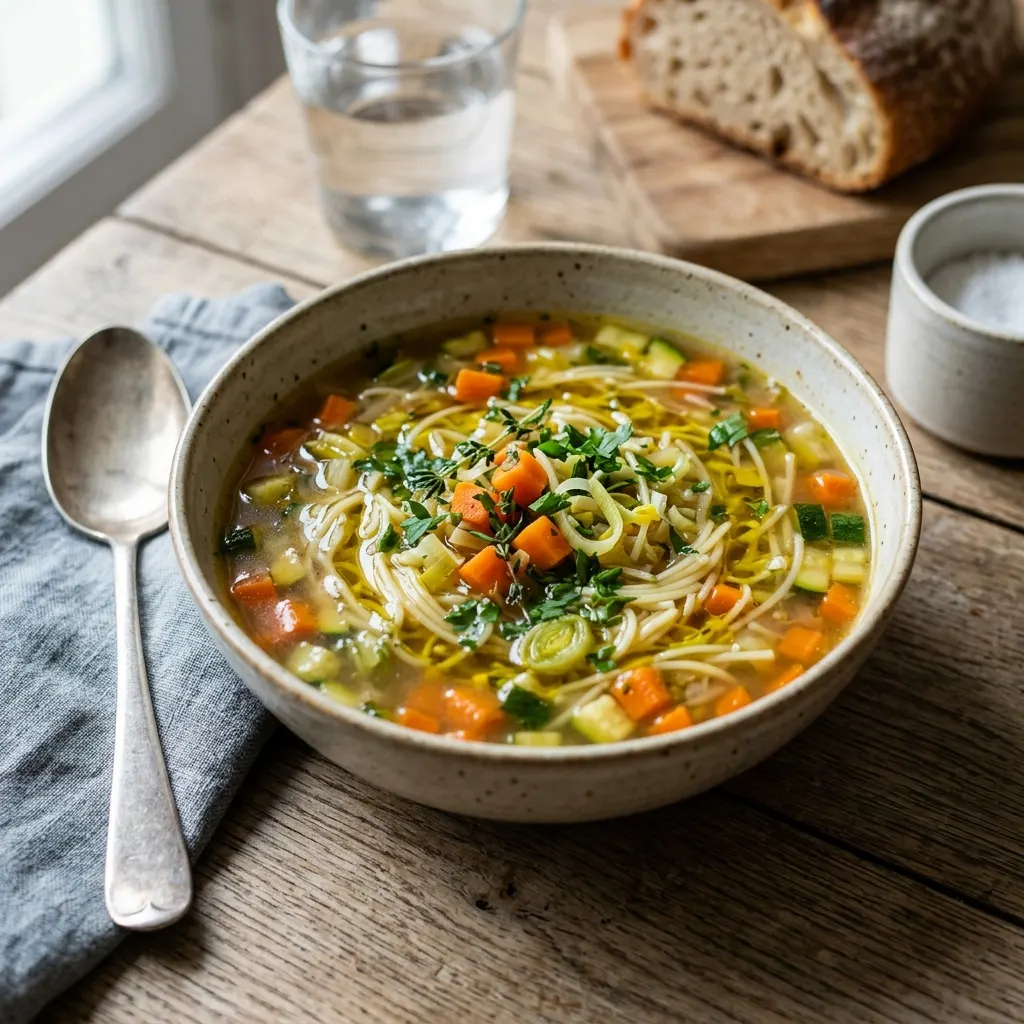 Soupe de vermicelles aux légumes