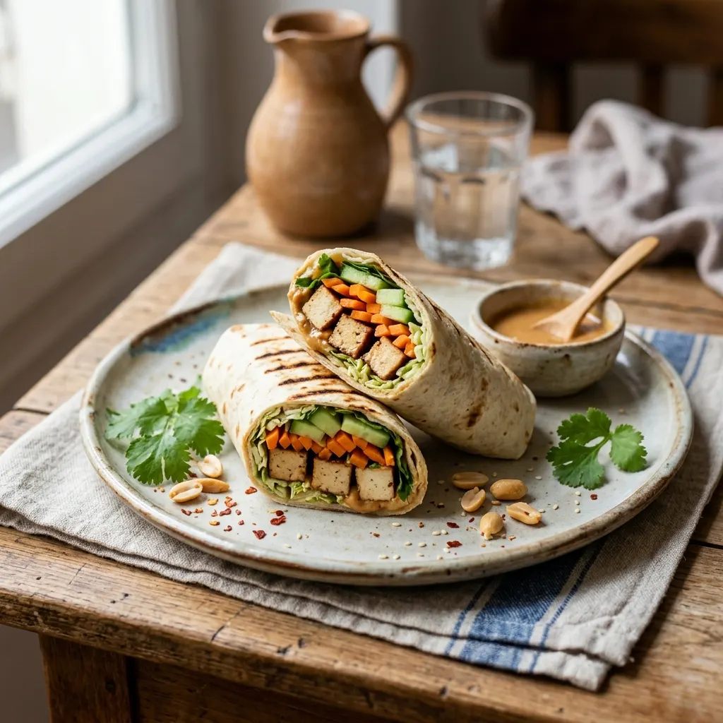 Wraps au tofu et légumes croquants