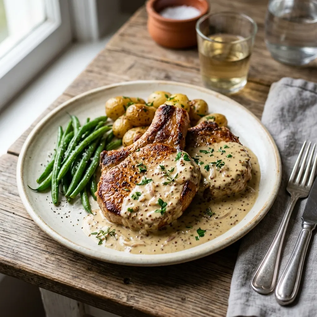 Côtes de porc à la moutarde