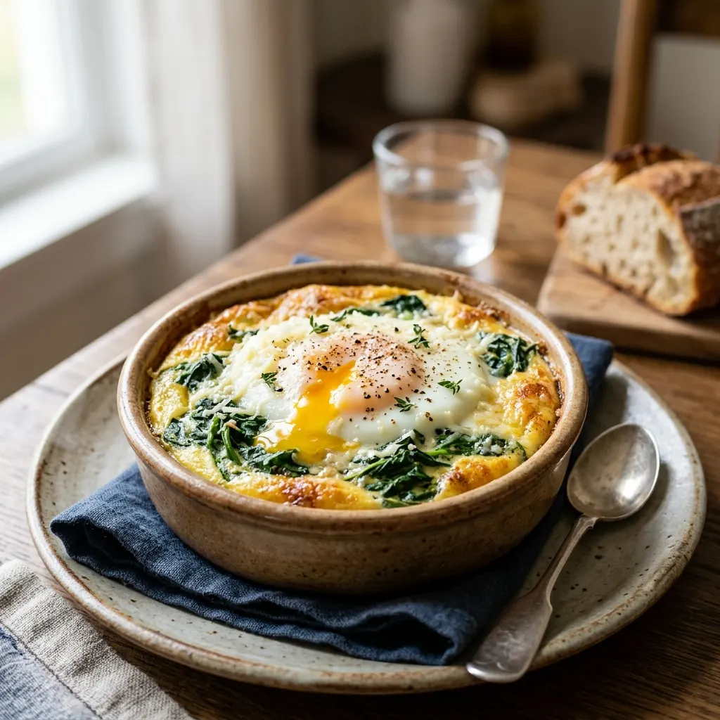 Œufs cocotte aux épinards